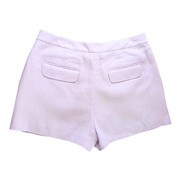 Michael Kors Pleated Linen Shorts Women’s Size 10 Purple High-Waisted - Picture 3 of 6
